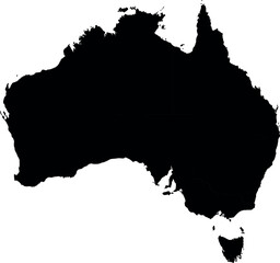 Vector silhouette map of australia © Art_Design
