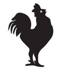 Rooster Silhouette Vector Poultry Chickens Roosters