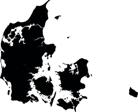 Vector silhouette map of denmark