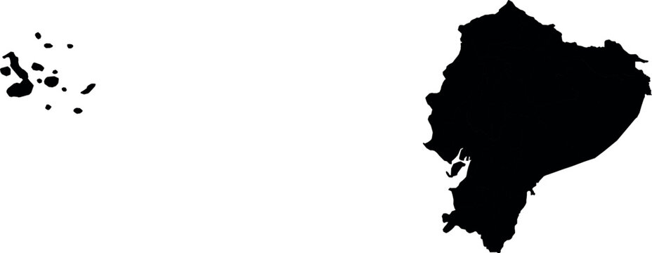 Vector silhouette map of ecuador