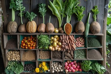 vegetables on a stall