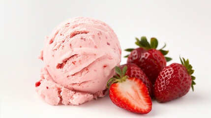 Strawberry Ice Cream with Fresh Strawberries