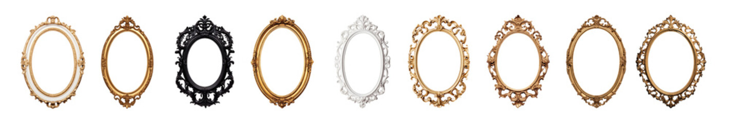Picture frame png element set on transparent background