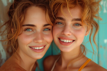 Selfie of a couple of young girls having a great time