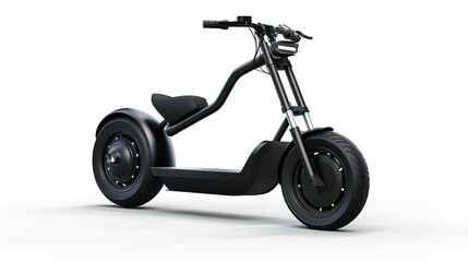 Fototapeta premium Black modern electric scooter isolated on white background