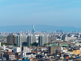 Naklejka premium 高台から見る大阪の都市景観