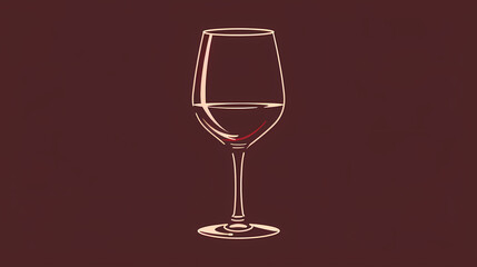Minimalistic illustration of wine glass