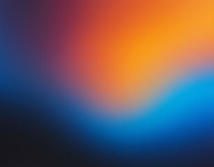 Obraz premium Retro Rave: Blue, Orange, Black Gradient with Grainy Noise Texture