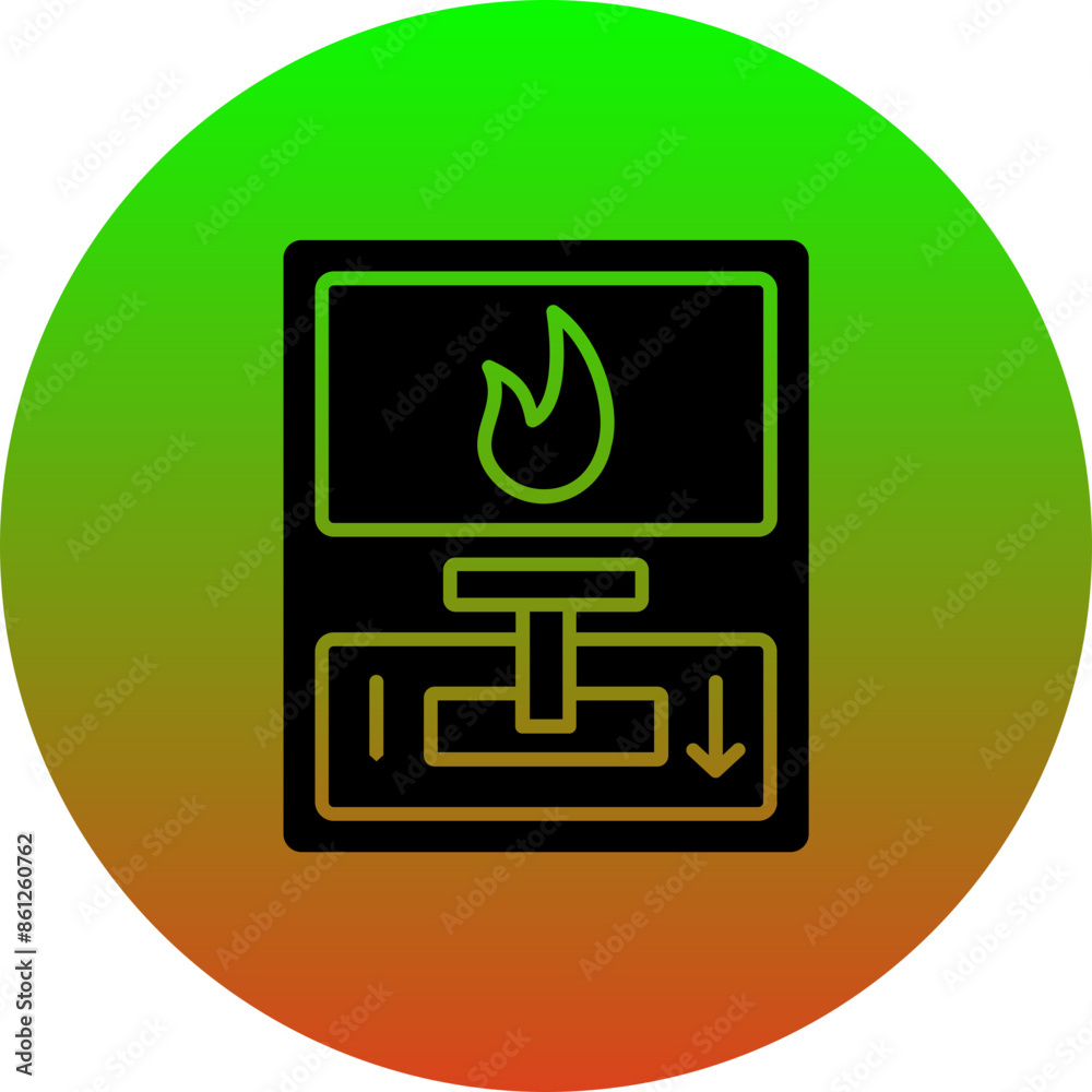 Sticker fire alarm icon