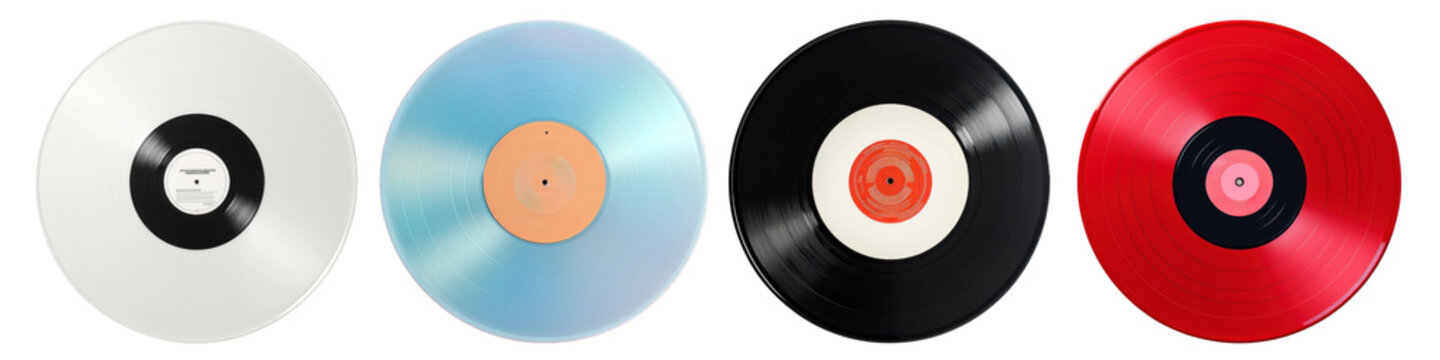 Music vinyle png element set on transparent background