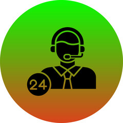 24 Hours Support Icon
