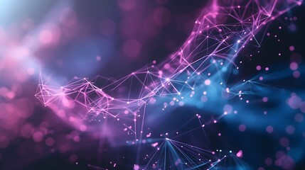 Obraz premium 7. Arrange a holographic display of geometric shapes morphing into digital data streams, representing the evolution and growth of AI technologies.