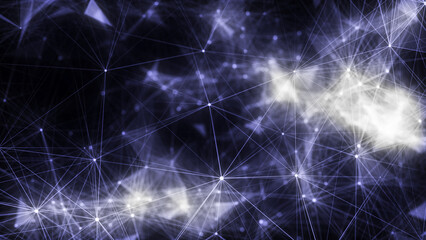 Network connection structure. Technology connect big data. Science background. Business futuristic backdrop. 3D rendering.
