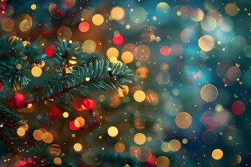 Close-up christmas tree many lights