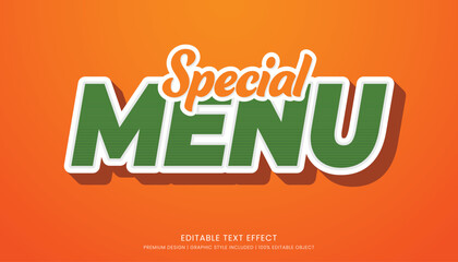 food text effect editable 3d text style template for business logo and fast food brand