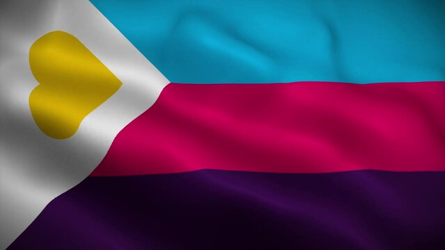 LGBT Tricolor Polyamory Pride Flag, rainbow flag, perfect loop, 4K video background, official colors