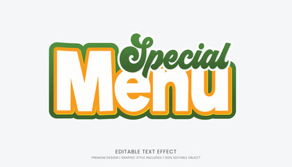 Naklejka premium food text effect editable 3d text style template for business logo and fast food brand