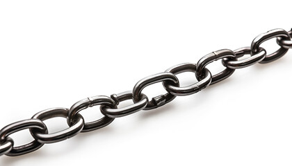 Obraz premium One common metal chain isolated on white