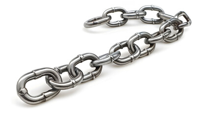 Obraz premium One common metal chain isolated on white