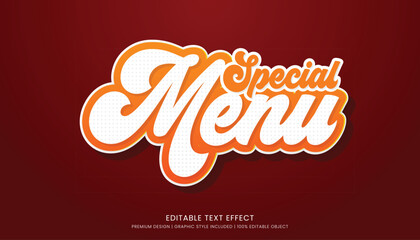food text effect editable 3d text style template for business logo and fast food brand