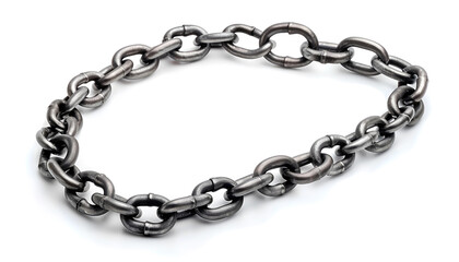 Obraz premium One common metal chain isolated on white