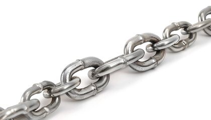 Obraz premium One common metal chain isolated on white
