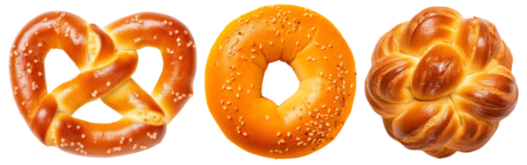 Bread png element set on transparent background