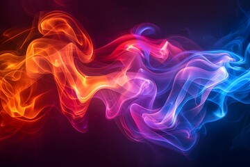 Fototapeta premium Close-up colorful smoke on black background
