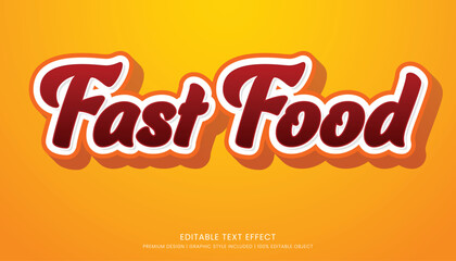 food text effect editable 3d text style template for business logo and fast food brand