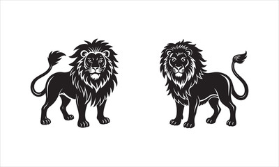 Obraz premium Lion silhouette design vector art AI Technology 