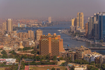 A panorama of Cairo as seen from the Cairo Tower.