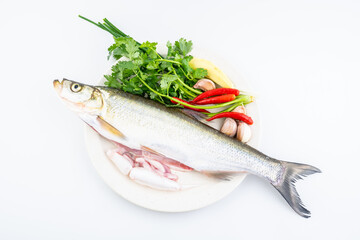 Fresh white fish and spices