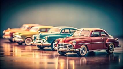 Vintage car models from the past , old, classic, retro, automobile, vehicle, nostalgia, antique, outdated, historic, collection