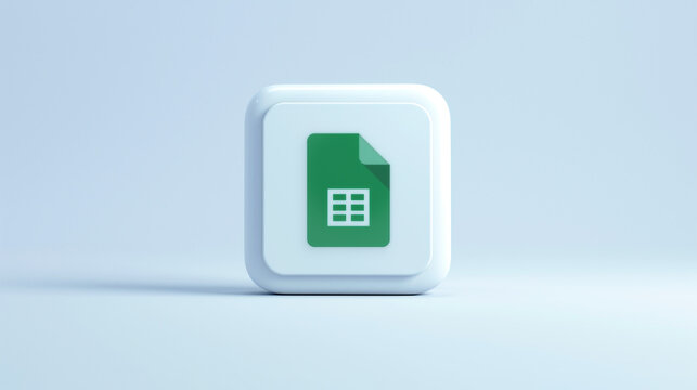 Google Sheets app 3d icon on a pale blue background