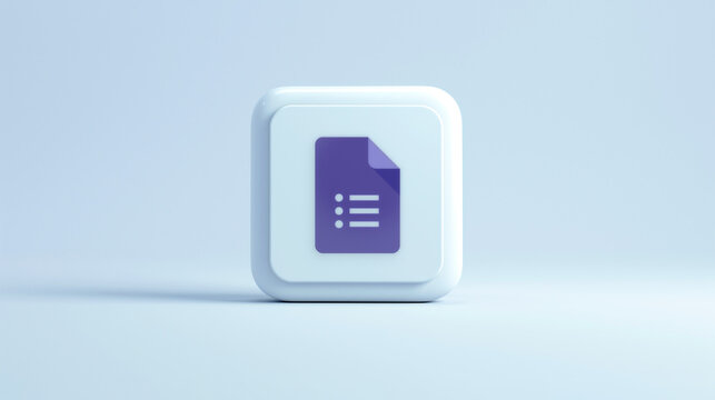 Google Forms app 3d icon on a pale blue background