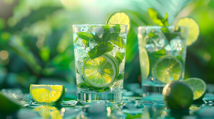 Product photo of fresh mojito with ice