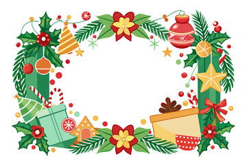 Christmas frame square vector illustration