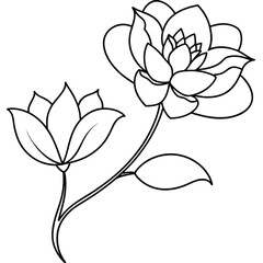 one line continuous of flower vector