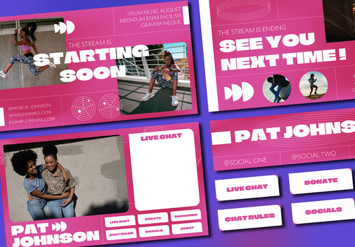 Pink Stream Overlay with Graphic Elements