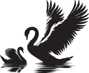 Fototapeta premium Swan design silhouette vector art work EPS file, Generator AI