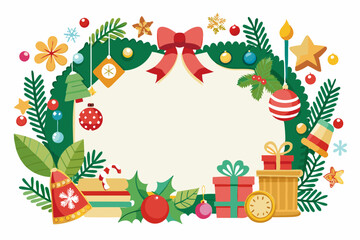 Christmas frame square vector illustration