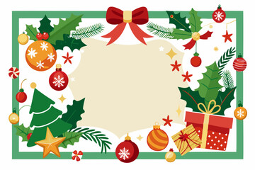 Christmas frame square vector illustration