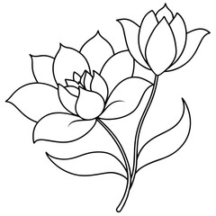 one line continuous of flower