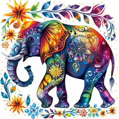 Elephant Mandala Flowers