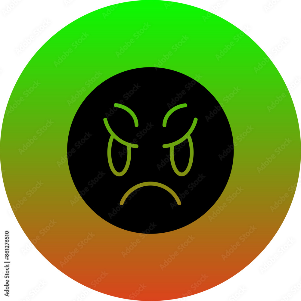 Sticker scowl icon