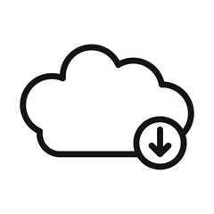 Cloud Download Icon Ideal for Online Backup Solutions