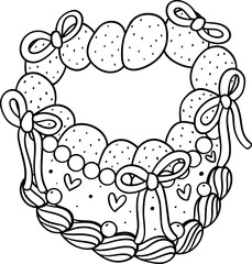 Coquette Vintage cake  heart shape outline