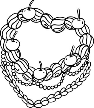 heart-shaped candy with cherries clip art preview