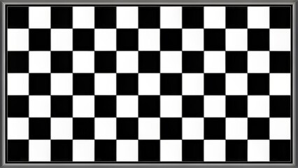 Fototapeta premium High-contrast chessboard with 64 squares in alternating black and white colors isolated against a transparent glass-like background.