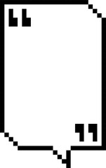 8bit retro game pixel speech bubble balloon with quotation marks, icon sticker memo keyword planner text box banner, flat png transparent element design